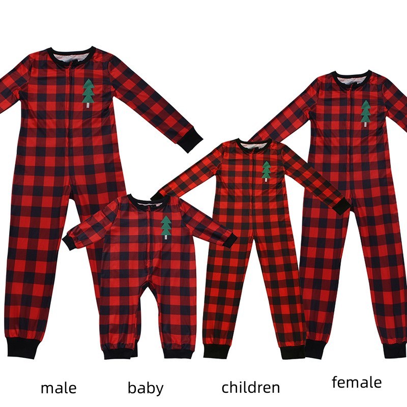 Plaid Printed Christmas Parent-child Homewear Clothes Pajamas