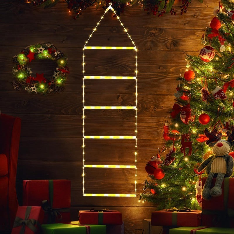 Christmas LED Ladder Lighting Chain Santa Claus Climbing Light