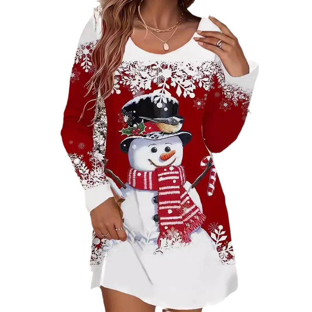 European And American Women's Clothing Christmas Leisure Dress - MerryHaus