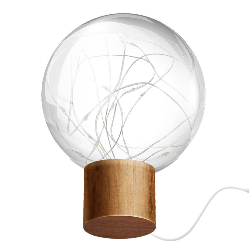 LED Crystal Ball Light Fairy Lamp USB Charging Wire String Table Lights For Party Wedding Christmas Bedroom Decoration