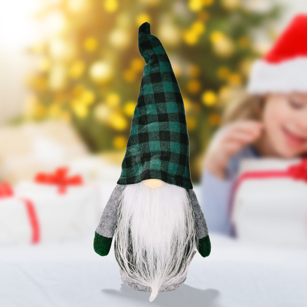 Christmas Decorations Christmas Plaid Hat Rudolf Doll