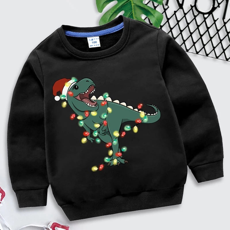 Children's Christmas Red Sweater Pure Cotton Autumn Clothes Western Style