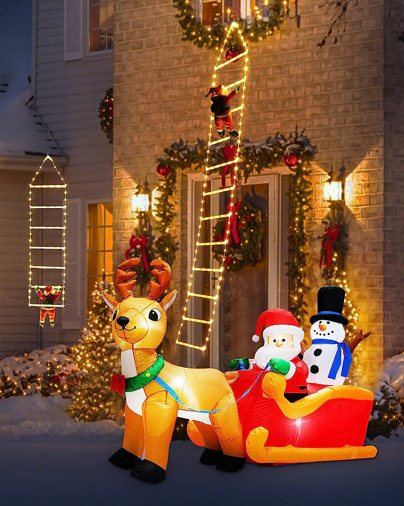 Christmas LED Ladder Lighting Chain Santa Claus Climbing Light
