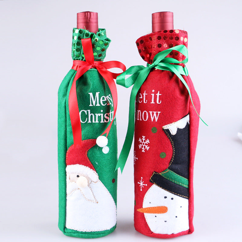 Christmas Ornament wine bottle set Christmas decorations red wine gift gift bag - MerryHaus