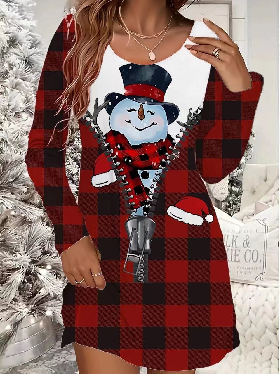 European And American Women's Clothing Christmas Leisure Dress - MerryHaus