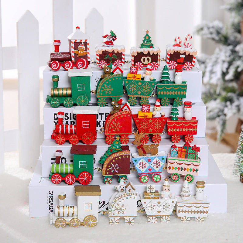 Wooden Christmas Train Christmas Decorations - MerryHaus