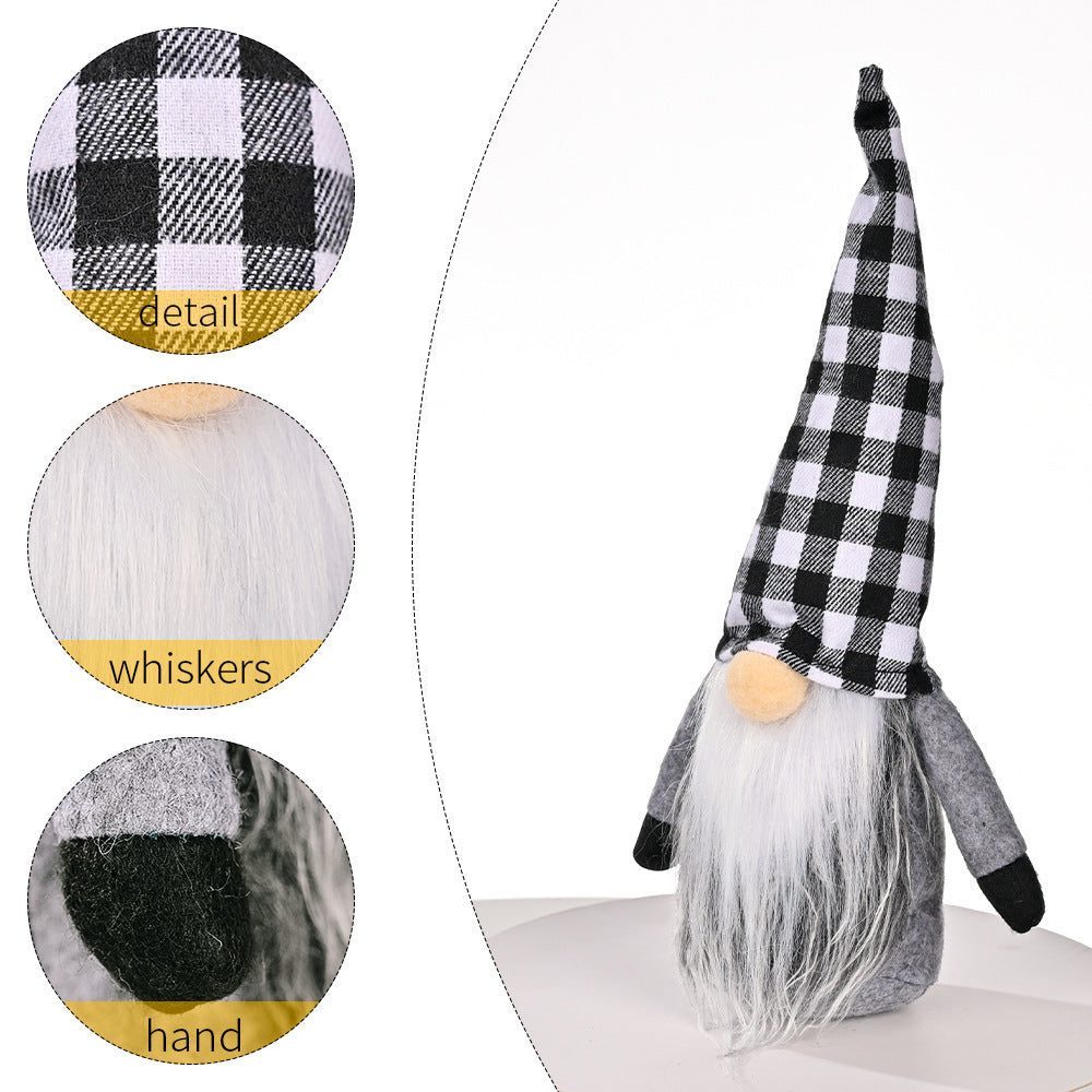Christmas Decorations Christmas Plaid Hat Rudolf Doll