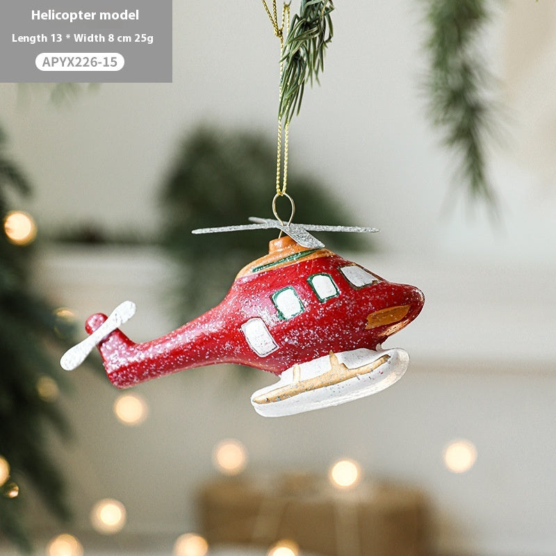 Christmas Tree Decorations Painted Plastic Christmas Pendant