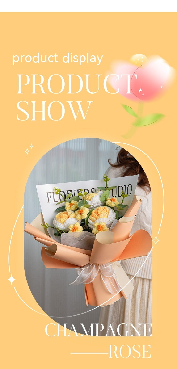 Teacher's Day Rose Hand-woven Bouquet Finished Gifts For Girlfriend Preserved Fresh Flower Dried Flowers - MerryHaus