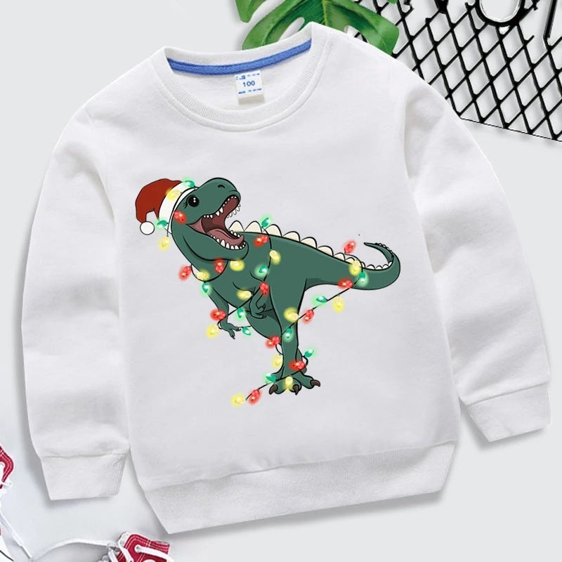 Children's Christmas Red Sweater Pure Cotton Autumn Clothes Western Style