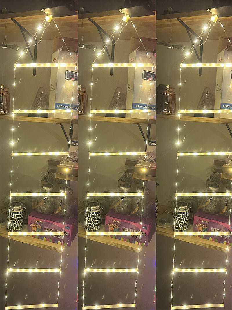 Christmas LED Ladder Lighting Chain Santa Claus Climbing Light
