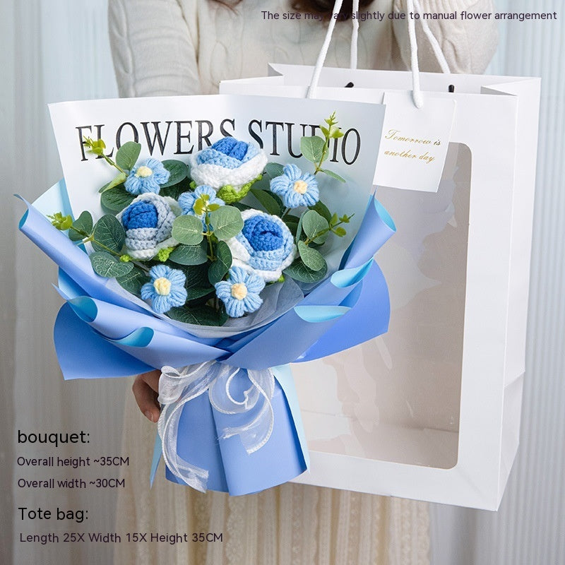 Teacher's Day Rose Hand-woven Bouquet Finished Gifts For Girlfriend Preserved Fresh Flower Dried Flowers - MerryHaus