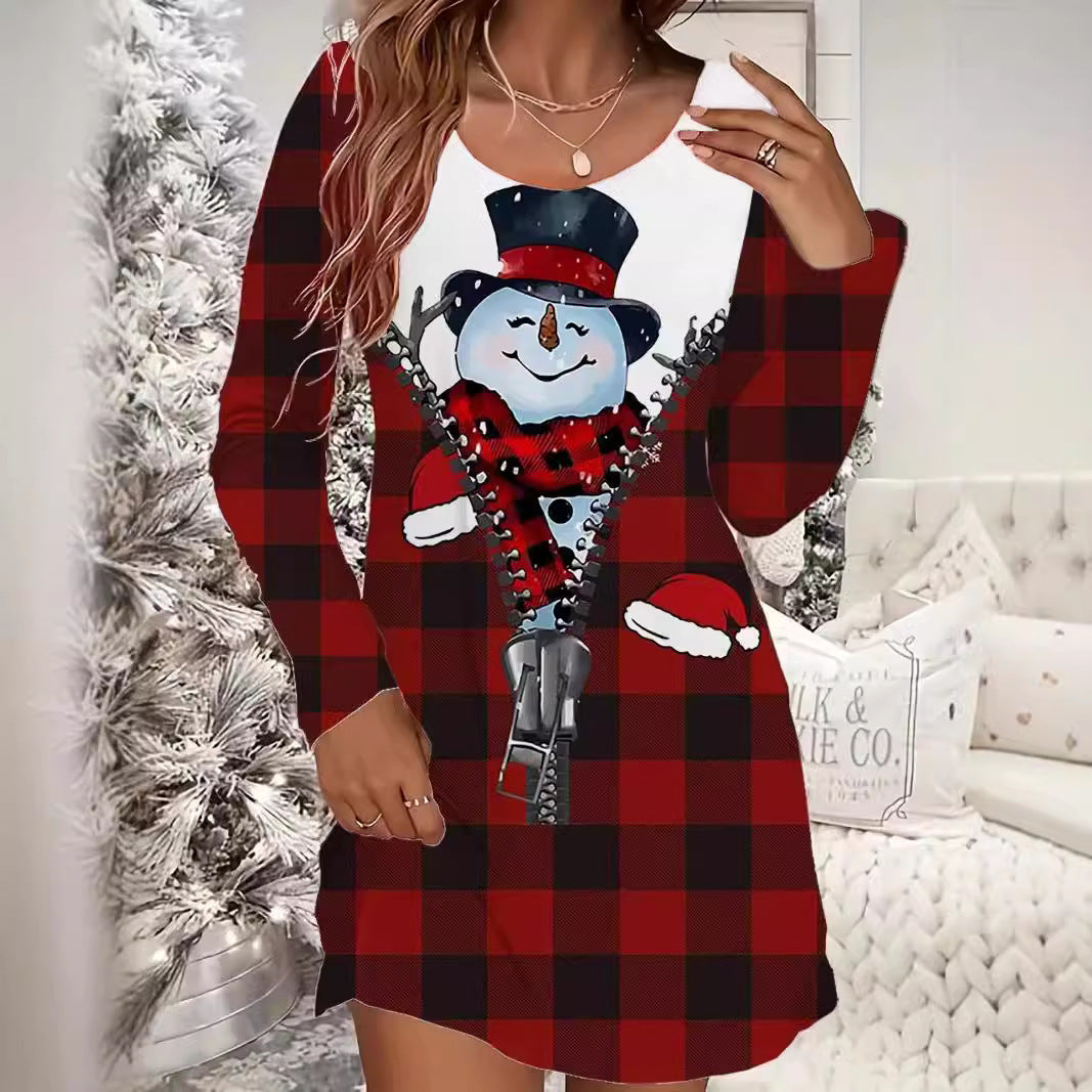 European And American Women's Clothing Christmas Leisure Dress - MerryHaus