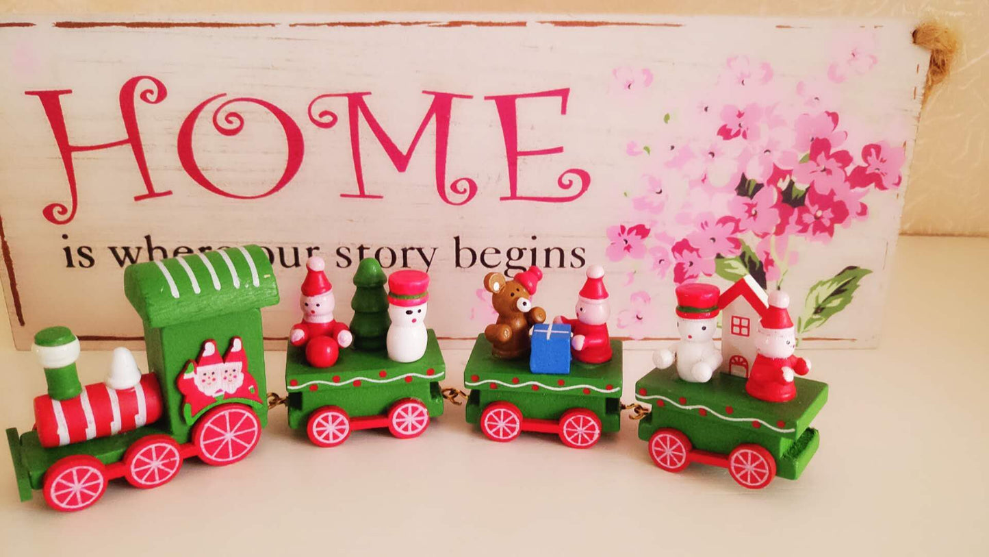 Christmas Decorations Christmas Wooden Trains Window Decorations Wooden Crafts - MerryHaus