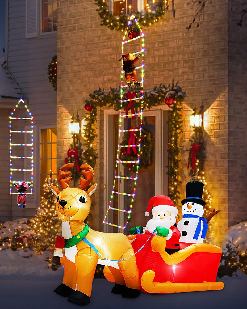Christmas LED Ladder Lighting Chain Santa Claus Climbing Light