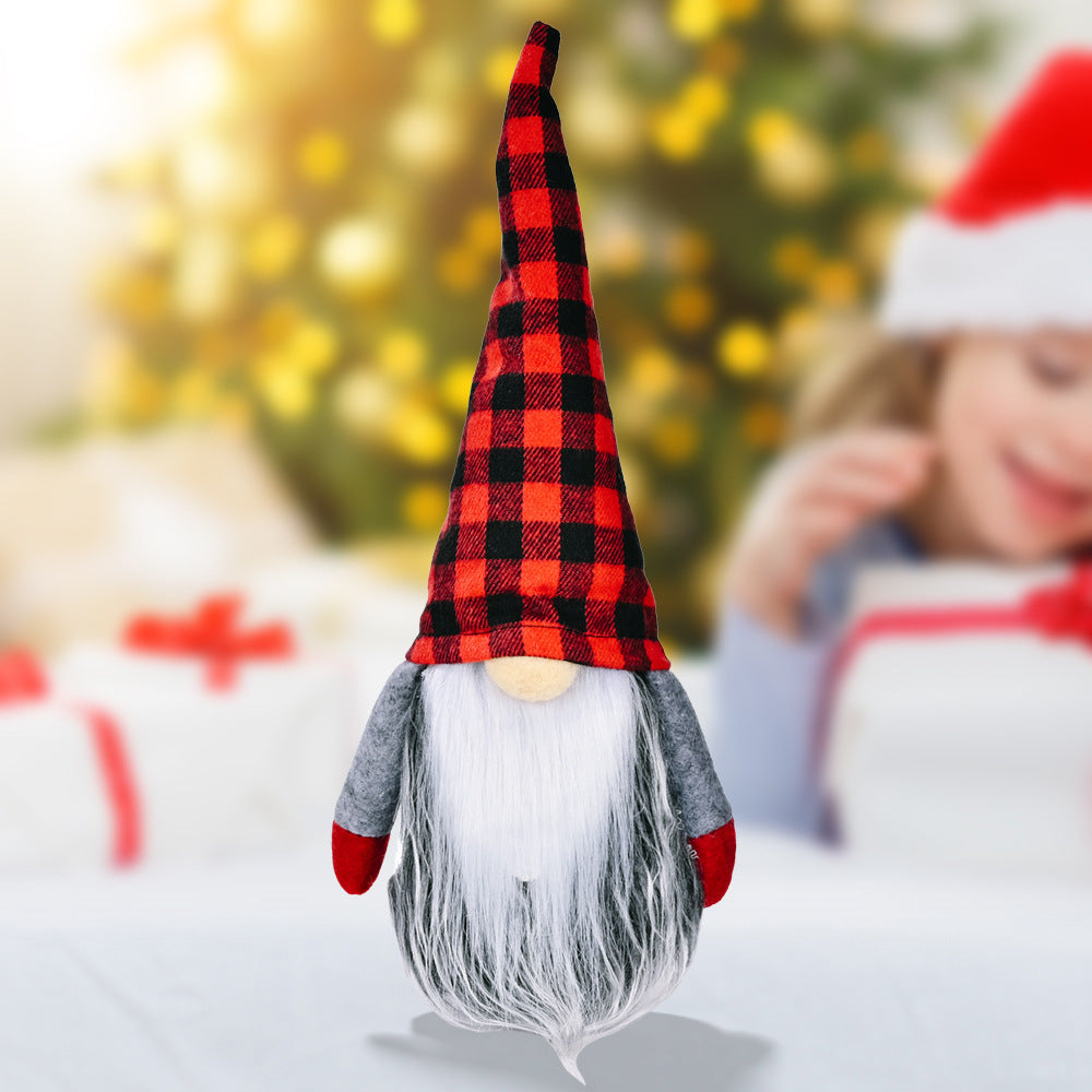 Christmas Decorations Christmas Plaid Hat Rudolf Doll