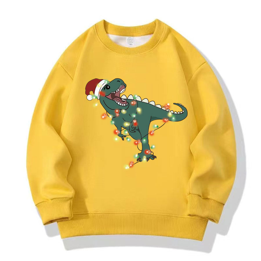 Children's Christmas Red Sweater Pure Cotton Autumn Clothes Western Style