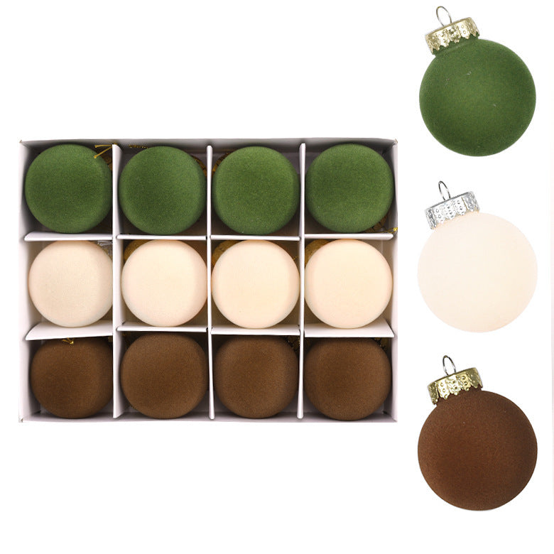 Flocking Christmas Ball Pet Plastic Christmas Decorations