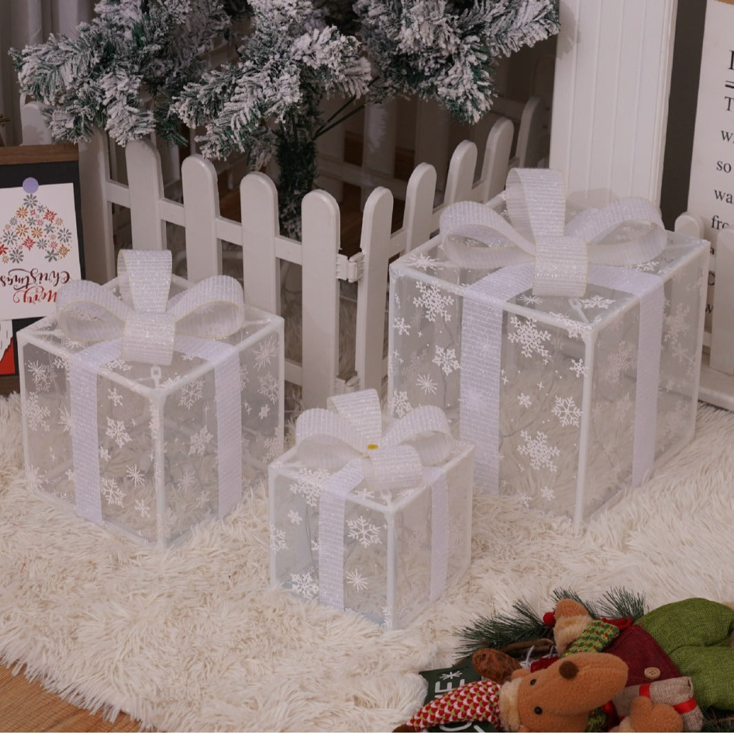 Remote Control Christmas Gift Box Lights Christmas Three-piece Decoration - MerryHaus