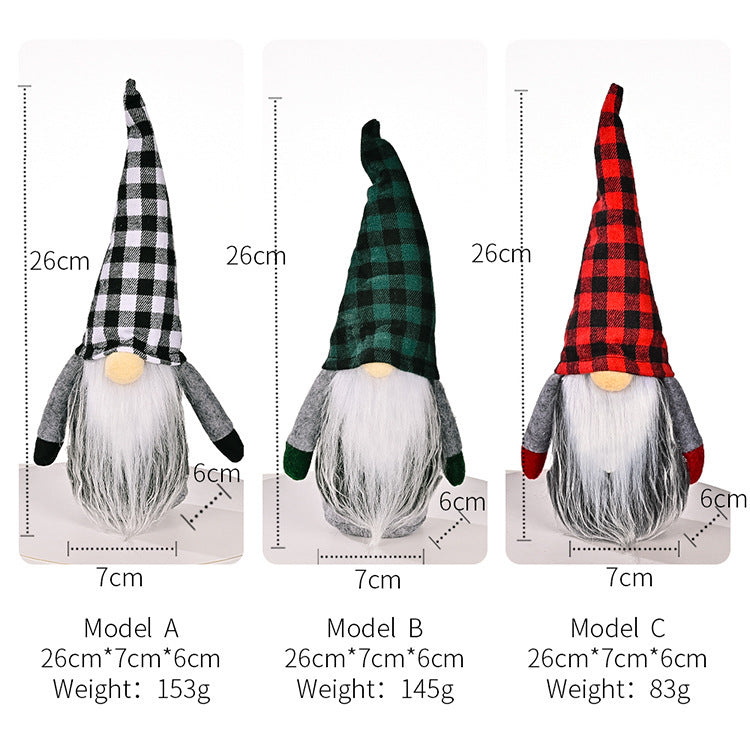 Christmas Decorations Christmas Plaid Hat Rudolf Doll