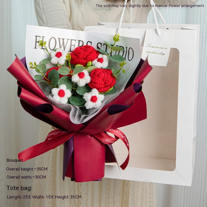Teacher's Day Rose Hand-woven Bouquet Finished Gifts For Girlfriend Preserved Fresh Flower Dried Flowers - MerryHaus