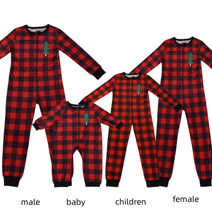 Plaid Printed Christmas Parent-child Homewear Clothes Pajamas
