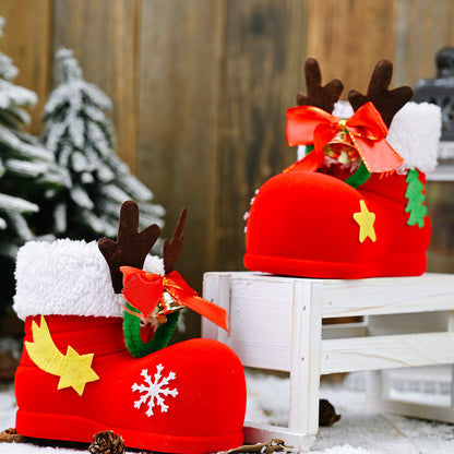 Christmas Decor Santa Boot Shoes Candy Stocking Extra Large Gift Box Decoration