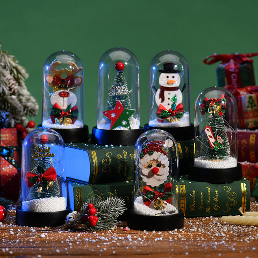 Creative LED Light Light-emitting Christmas Tree Glass Lampshade Flower Decoration Ornaments