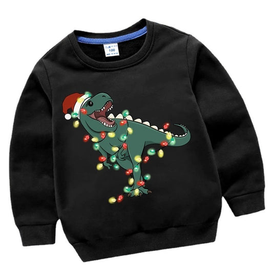 Children's Christmas Red Sweater Pure Cotton Autumn Clothes Western Style