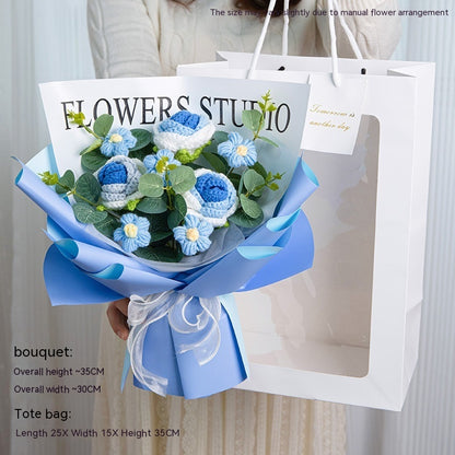 Teacher's Day Rose Hand-woven Bouquet Finished Gifts For Girlfriend Preserved Fresh Flower Dried Flowers - MerryHaus