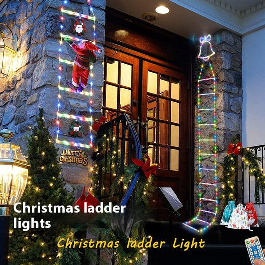 Christmas LED Ladder Lighting Chain Santa Claus Climbing Light