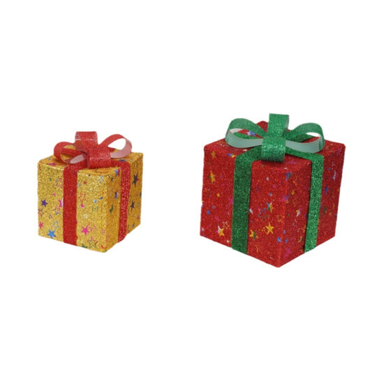 Remote Control Christmas Gift Box Lights Christmas Three-piece Decoration - MerryHaus