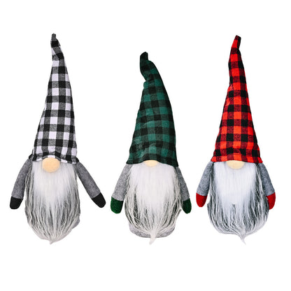 Christmas Decorations Christmas Plaid Hat Rudolf Doll