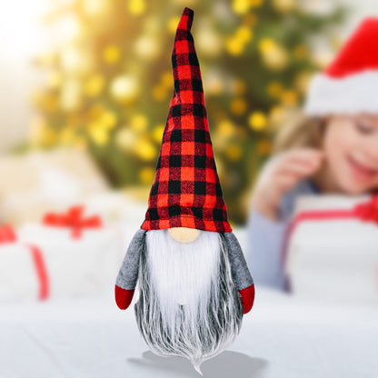 Christmas Decorations Christmas Plaid Hat Rudolf Doll
