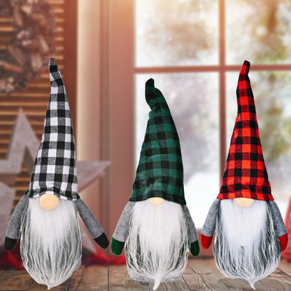 Christmas Decorations Christmas Plaid Hat Rudolf Doll
